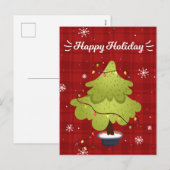 Happy Holiday Weihnachtsbaum Weihnachtskarte Feiertagspostkarte (Vorne/Hinten)