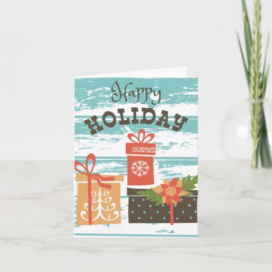 Happy Holiday Weihnachtsgeschenke Feiertagskarte (Vorderseite)