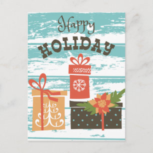 Happy Holiday Weihnachtsgeschenke Feiertagspostkarte
