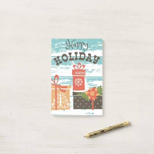 Happy Holiday Weihnachtsgeschenke Post-it Klebezettel (Auf Schreibtisch)