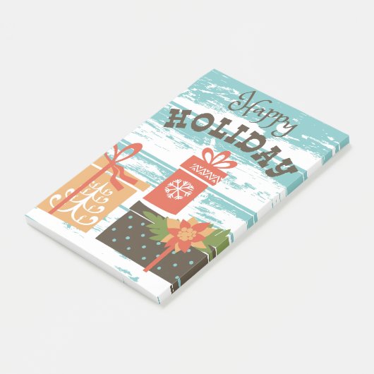 Happy Holiday Weihnachtsgeschenke Post-it Klebezettel (angewinkelt)