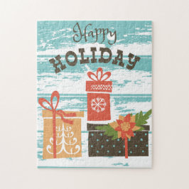 Happy Holiday Weihnachtsgeschenke Puzzle