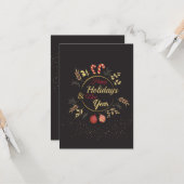 Happy Holiday. Weihnachtskarte Karte (Vorderseite/Rückseite Beispiel)