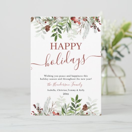Happy Holiday Winter Forest Weihnachts-Einladung Einladung (Stehend Vorderseite)