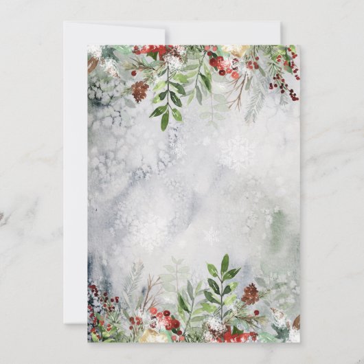 Happy Holiday Winter Forest Weihnachts-Einladung Einladung (Rückseite)