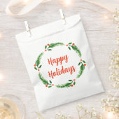 Happy Holiday Wreath Favor Bags Geschenktütchen (Ausgeschnitten)