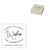 Happy Holiday wünscht Rücksendeadresse Weihnachten Gummistempel (Stempel)