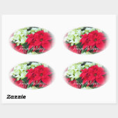 Happy Holidays 楕円形シール Ovaler Aufkleber (Blatt)