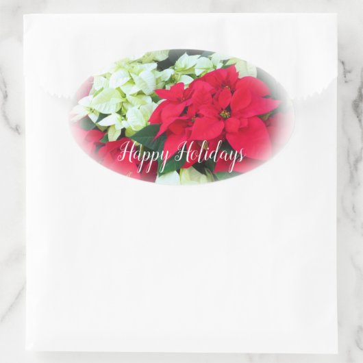 Happy Holidays 楕円形シール Ovaler Aufkleber (Tasche)