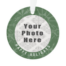 Happy Holidays 1 Foto Green Snowflake / Text