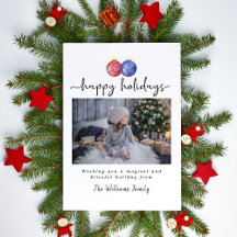 Happy Holidays 1 Foto Niedliche Wasserfarben Ornam