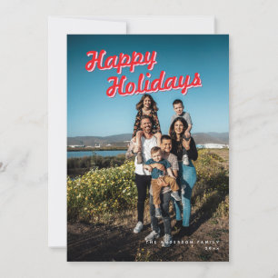 Happy Holidays 1-Foto Personalisiert Joyful Feiertagskarte