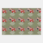 Happy Holidays 2 Foto Collage Snowflakes Geschenkpapier Set (Vorderseite)