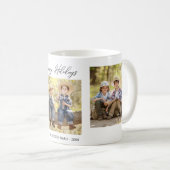 Happy Holidays 3 Foto Collage Family Tasse (VorderseiteRechts)