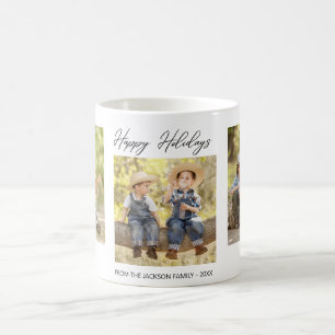 Happy Holidays 3 Foto Collage Family Tasse