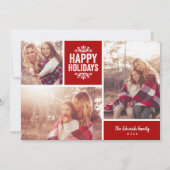 Happy Holidays 3 Foto Collage Feiertagskarte (Vorderseite)