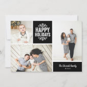 Happy Holidays 3 Foto Collage Feiertagskarte (Vorderseite)