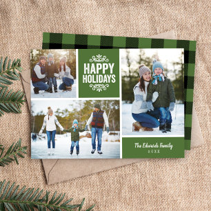 Happy Holidays 3 Foto Collage Feiertagskarte