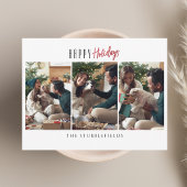 Happy Holidays 3 Fotos Weihnachtsgrüße Mitteilungskarte