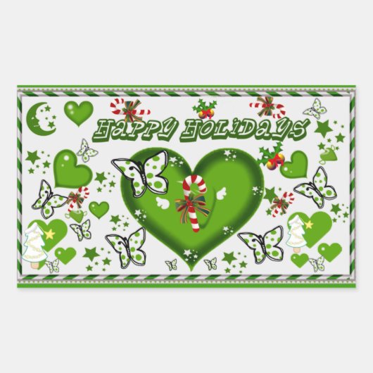 Happy Holiday's#3_ Rechteckiger Aufkleber (Vorderseite)