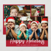 Happy Holidays 4 Foto Script Feiertagskarte (Vorne/Hinten)