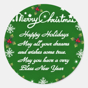 Happy Holidays#4_ Runder Aufkleber