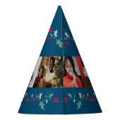 Happy Holidays 5 Fotos heilig und beeren blau Partyhütchen (Rückseite)