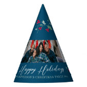 Happy Holidays 5 Fotos heilig und beeren blau Partyhütchen (Vorderseite)