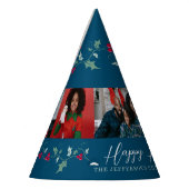 Happy Holidays 5 Fotos heilig und beeren blau Partyhütchen (Links)