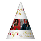 Happy Holidays 5 Fotos heilig und beeren weiß Partyhütchen (Links)