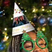 Happy Holidays 5 Fotos heilig und beeren weiß Partyhütchen