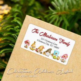 Happy Holidays 5 Gnomes Weihnachtsanschrift Label Adressaufkleber