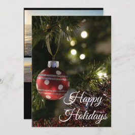 Happy Holidays 5 Photo Collage Personalized Card Feiertagskarte