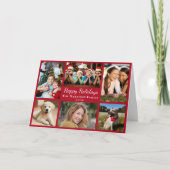 Happy Holidays 6 Foto Collage Rotes Weihnachten (Vorderseite)