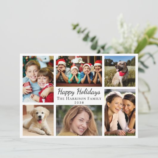 Happy Holidays 6 Foto Collage Weihnachten (Stehend Vorderseite)