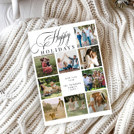 Happy Holidays 9 photo collage modern Christmas Feiertagskarte