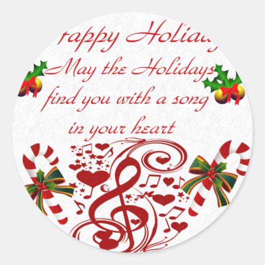Happy Holidays#9_ Runder Aufkleber (Vorderseite)