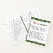 Happy Holidays Acrostic Gedicht Rezept Buch (Innenseite)
