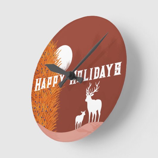 Happy Holidays - Acrylmauer Runde Wanduhr (Winkel)