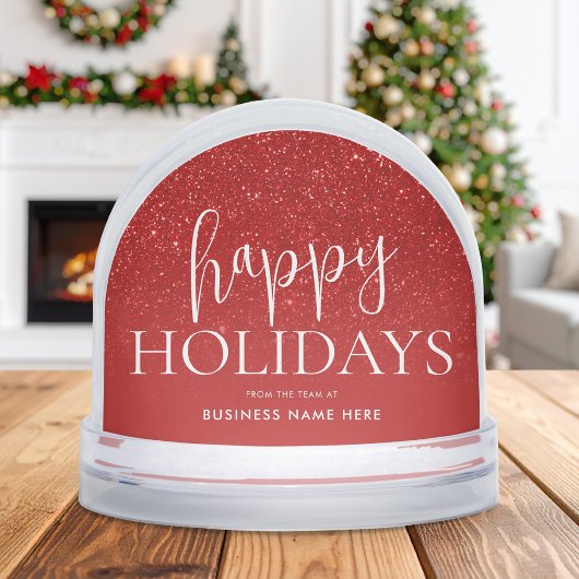 Happy Holidays Add Your Logo Business Schneekugeln