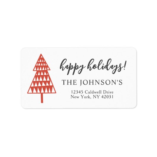 Happy Holidays Address Labels Adressaufkleber (Vorne)