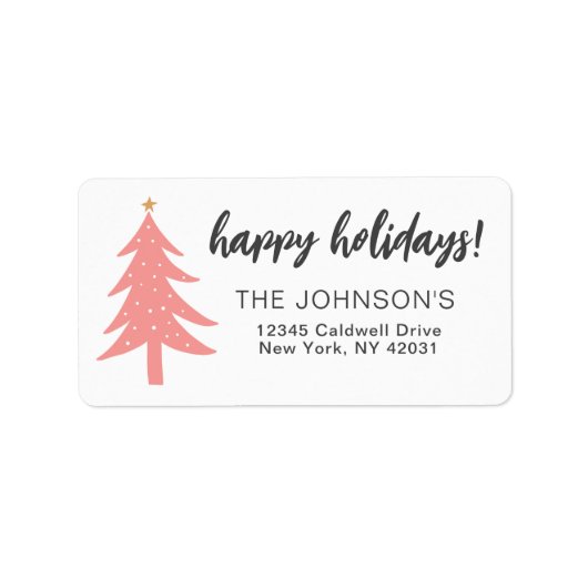 Happy Holidays Address Labels Adressaufkleber (Vorne)