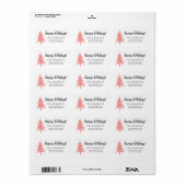 Happy Holidays Address Labels Adressaufkleber (Vorne)