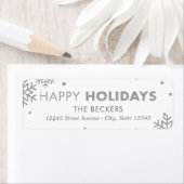 Happy Holidays Address Labels Imitats Silver (Insitu)