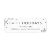 Happy Holidays Address Labels Imitats Silver (Vorne)