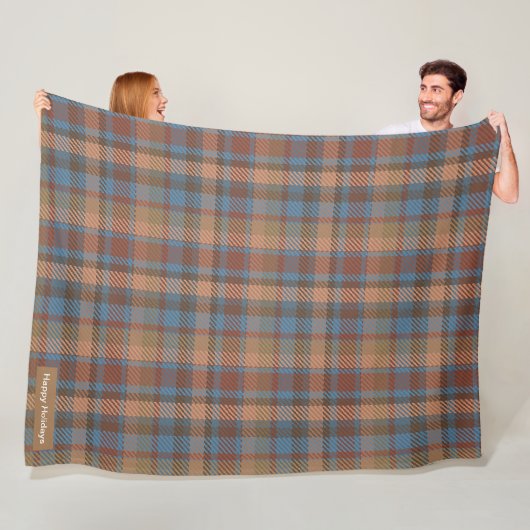 Happy Holidays adorable kariert Brown Muster Fleecedecke (Beispiel)