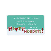 Happy Holidays-Adressetiketten