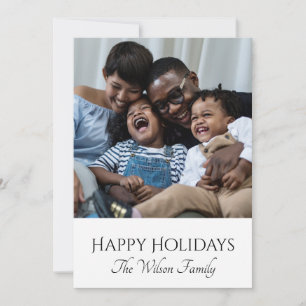 Happy Holidays African American Family Foto Feiertagskarte