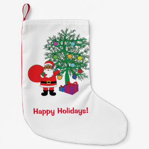 Happy Holidays African American Santa Claus Family Kleiner Weihnachtsstrumpf