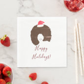 Happy Holidays afro haar Serviette (Beispiel)
